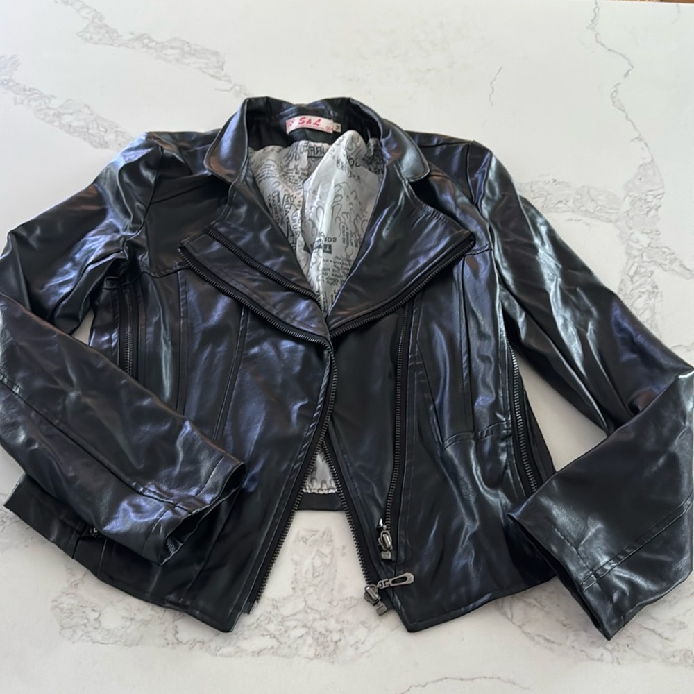 Faux leather rocker jacket size medium